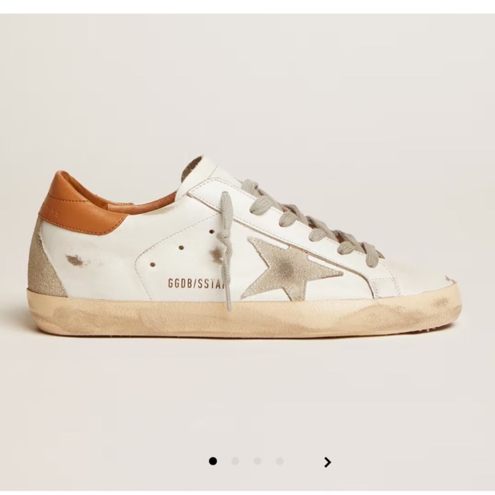 Golden Goose White and Tan Sneakers excellent condition size 38